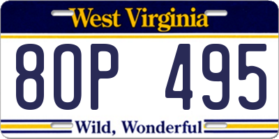 WV license plate 8OP495