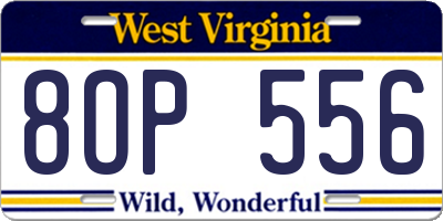 WV license plate 8OP556