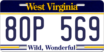 WV license plate 8OP569