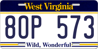 WV license plate 8OP573