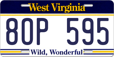 WV license plate 8OP595