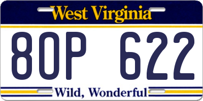 WV license plate 8OP622