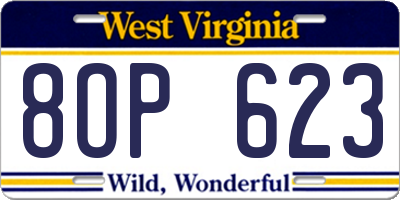 WV license plate 8OP623