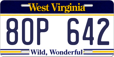 WV license plate 8OP642