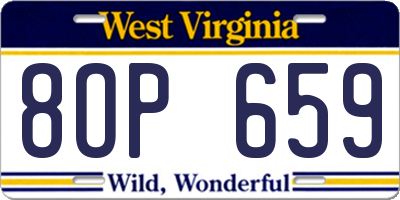 WV license plate 8OP659