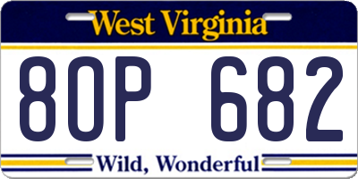 WV license plate 8OP682