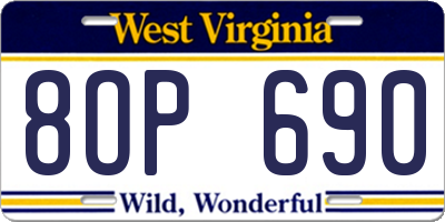 WV license plate 8OP690
