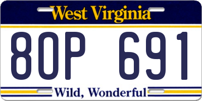 WV license plate 8OP691