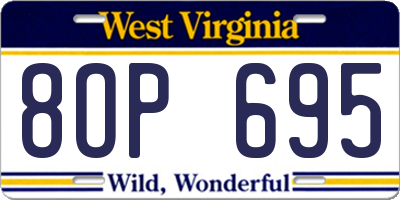 WV license plate 8OP695