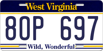 WV license plate 8OP697