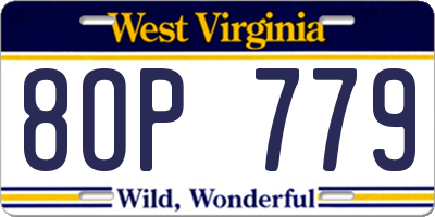 WV license plate 8OP779