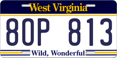 WV license plate 8OP813