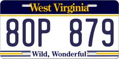 WV license plate 8OP879