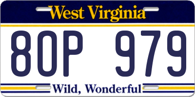 WV license plate 8OP979