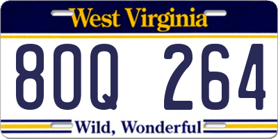 WV license plate 8OQ264