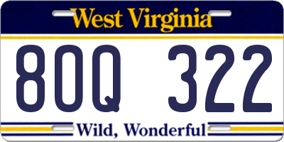 WV license plate 8OQ322