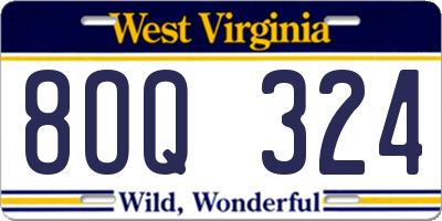 WV license plate 8OQ324