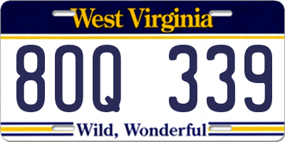 WV license plate 8OQ339