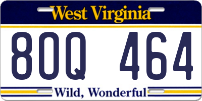 WV license plate 8OQ464