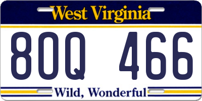 WV license plate 8OQ466