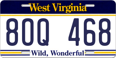 WV license plate 8OQ468