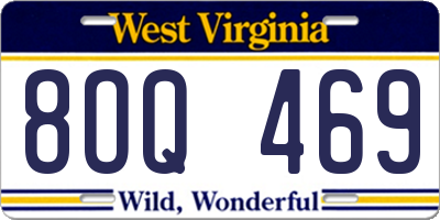WV license plate 8OQ469