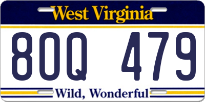 WV license plate 8OQ479