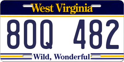 WV license plate 8OQ482
