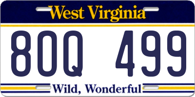 WV license plate 8OQ499