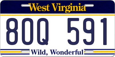 WV license plate 8OQ591