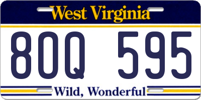 WV license plate 8OQ595