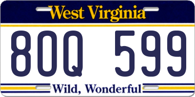 WV license plate 8OQ599