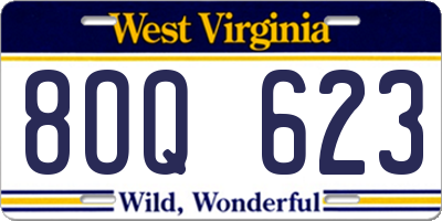 WV license plate 8OQ623