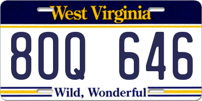 WV license plate 8OQ646