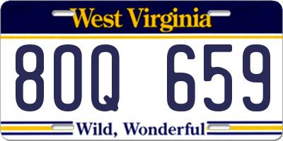 WV license plate 8OQ659