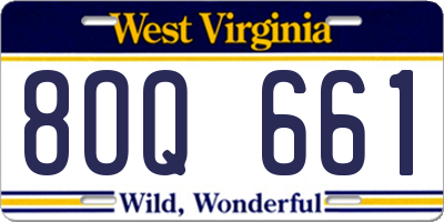 WV license plate 8OQ661