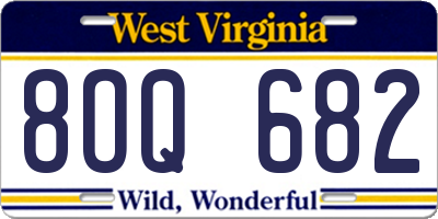 WV license plate 8OQ682