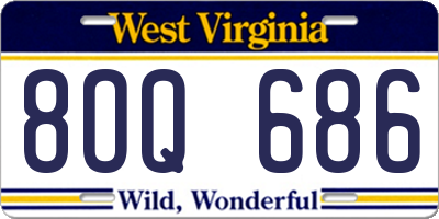 WV license plate 8OQ686