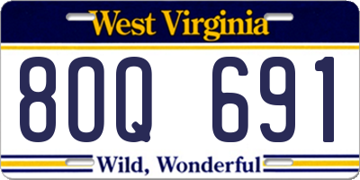 WV license plate 8OQ691
