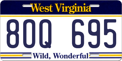 WV license plate 8OQ695