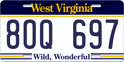 WV license plate 8OQ697