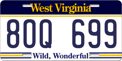 WV license plate 8OQ699