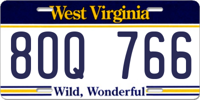 WV license plate 8OQ766