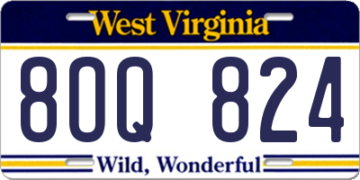 WV license plate 8OQ824