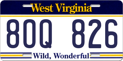 WV license plate 8OQ826