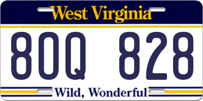 WV license plate 8OQ828