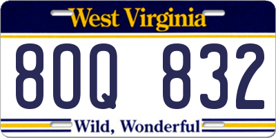 WV license plate 8OQ832