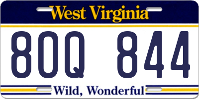 WV license plate 8OQ844