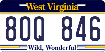 WV license plate 8OQ846