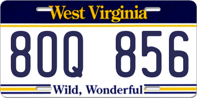 WV license plate 8OQ856
